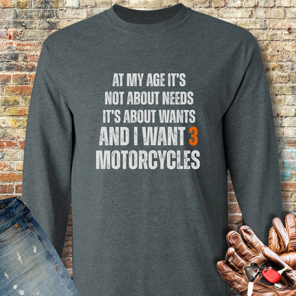 Needs Long Sleeve T-Shirt - Dark Heather