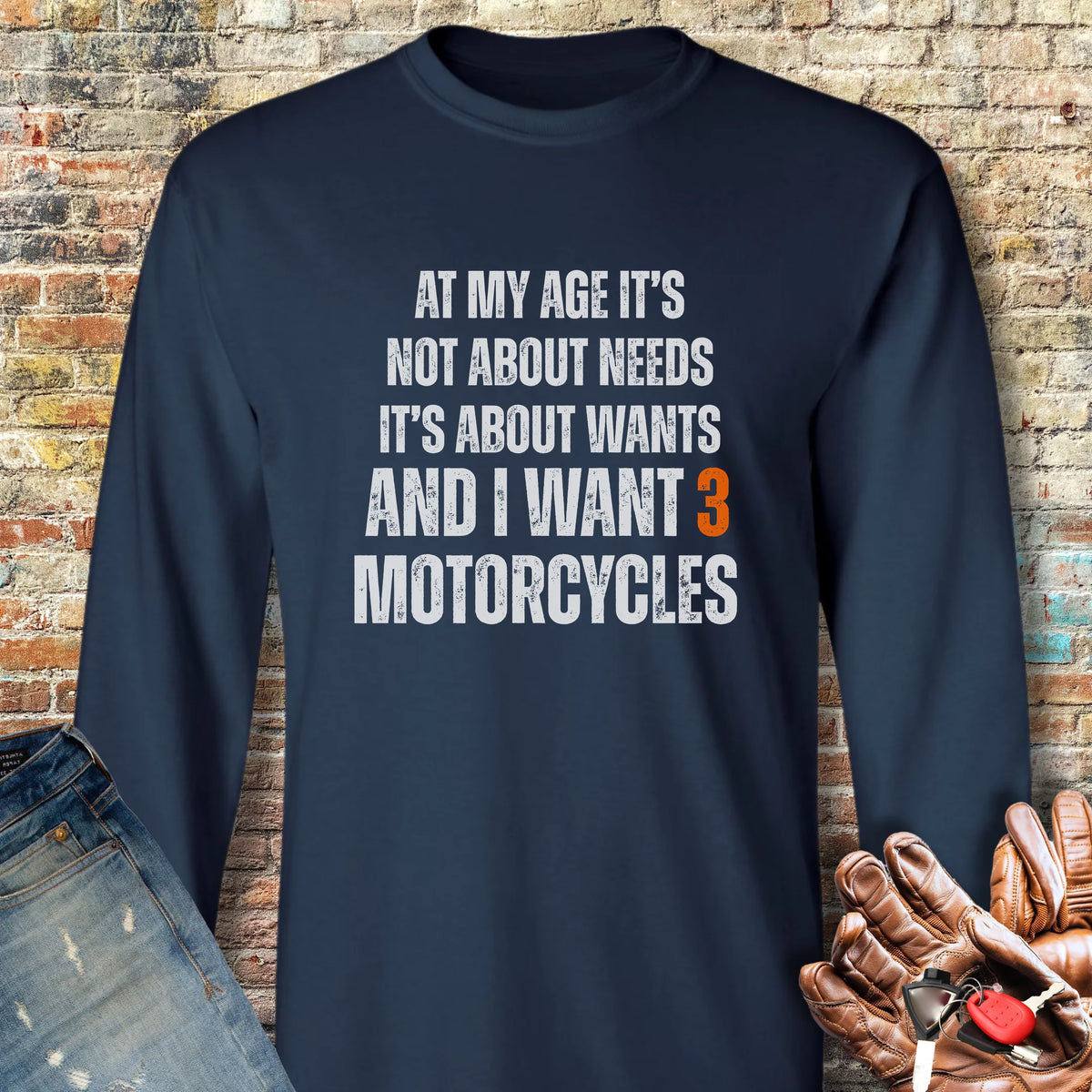 Needs Long Sleeve T-Shirt - Navy