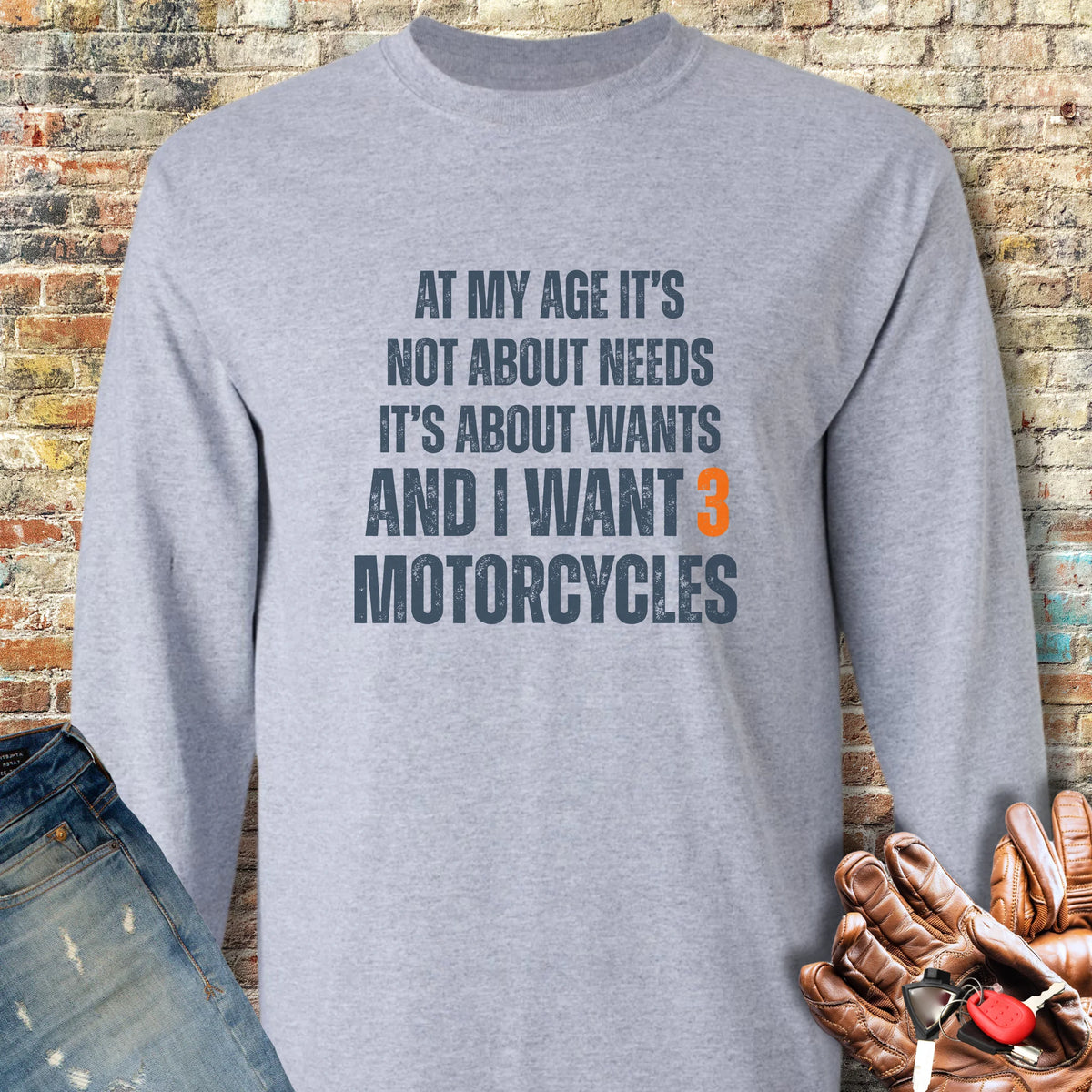 Needs Long Sleeve T-Shirt - Sport Grey