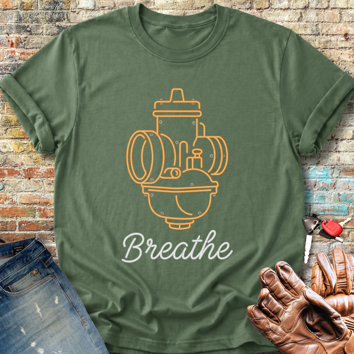 Neon Breathe Classic T-Shirt - Military Green