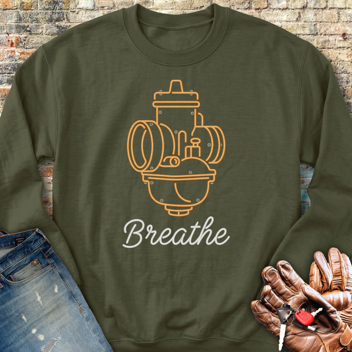 Neon Breathe Sweatshirt - Military Green