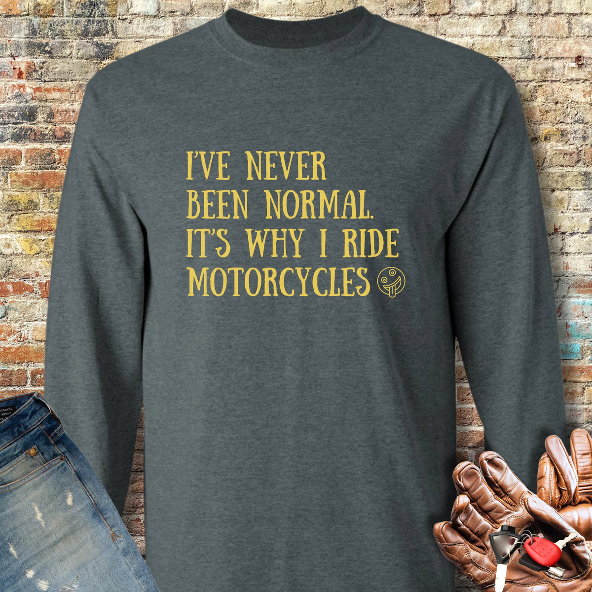 Never Long Sleeve T-Shirt - Dark Heather