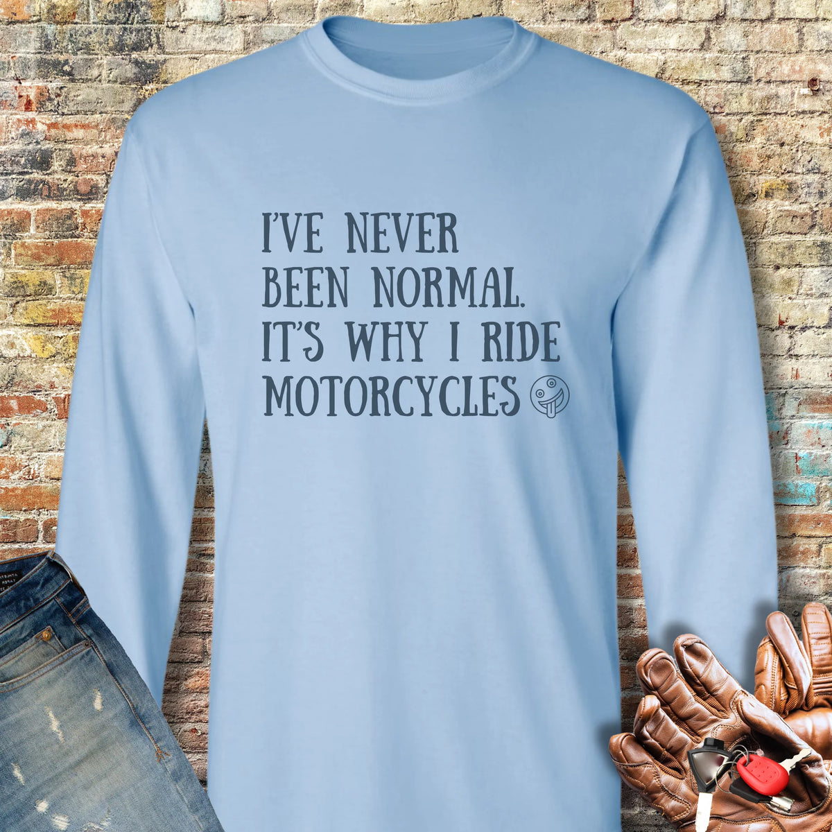 Never Long Sleeve T-Shirt - Light Blue