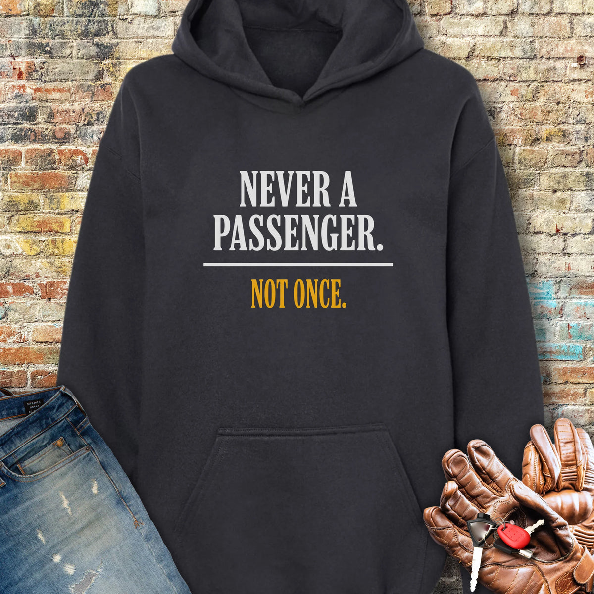 Never a Passenger Hoodie - Black