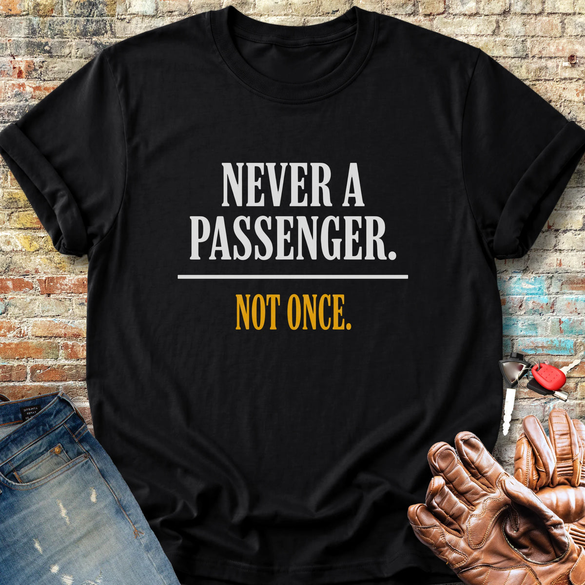 Never a Passenger Classic T-Shirt - Black