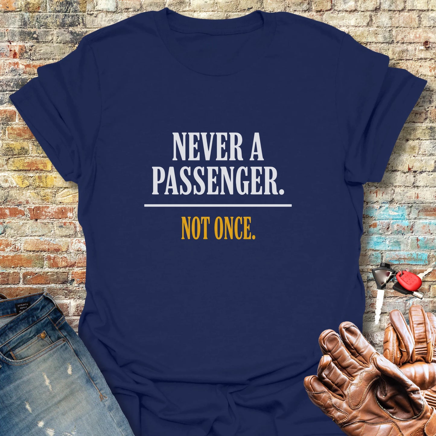 Never a Passenger T-Shirt - Navy