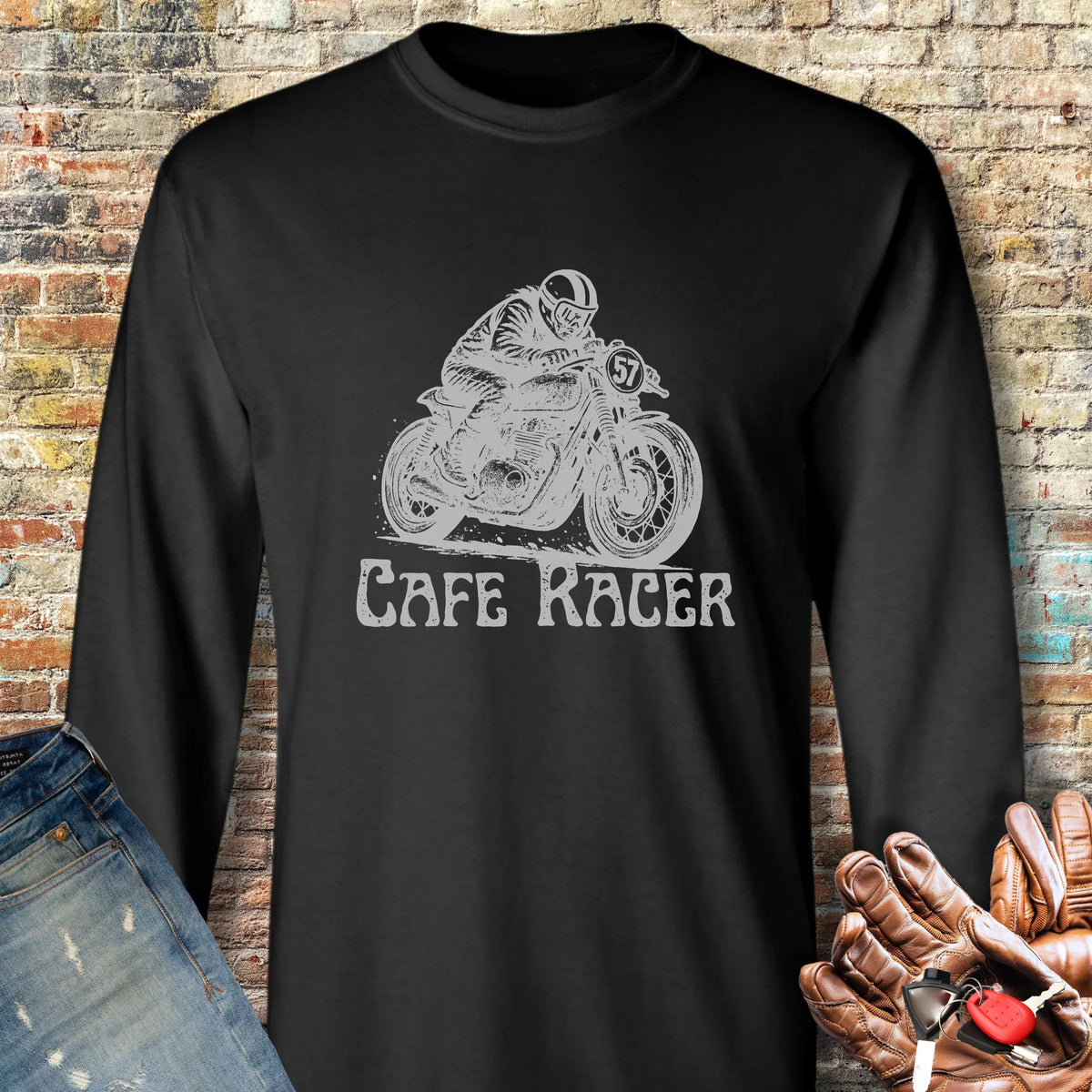No.57 Long Sleeve T-Shirt - Black