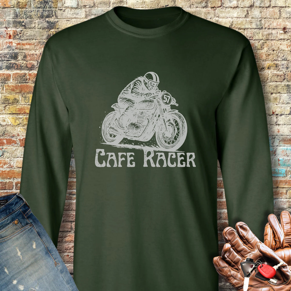 No.57 Long Sleeve T-Shirt - Forest Green
