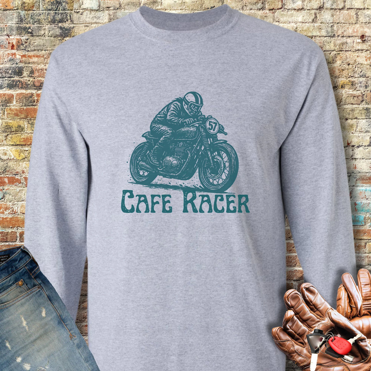 No.57 Long Sleeve T-Shirt - Sport Grey