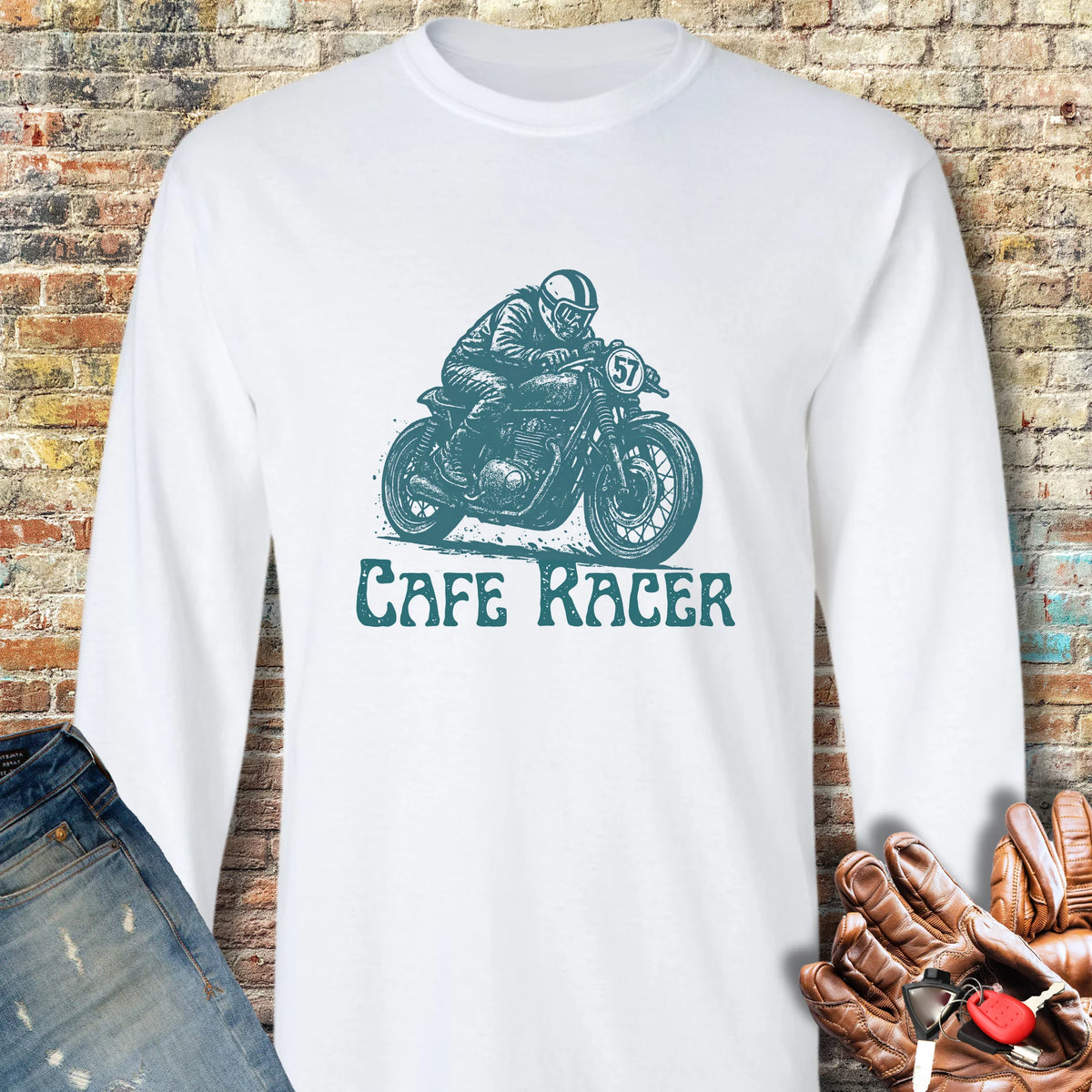 No.57 Long Sleeve T-Shirt - White