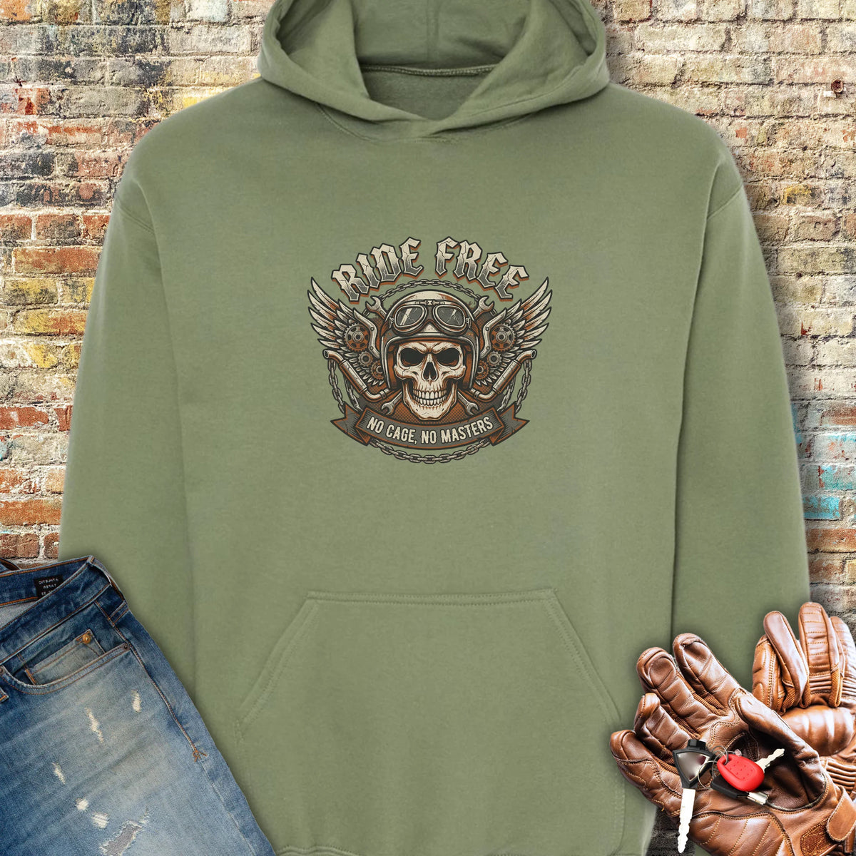 No Cage Hoodie - Military Green