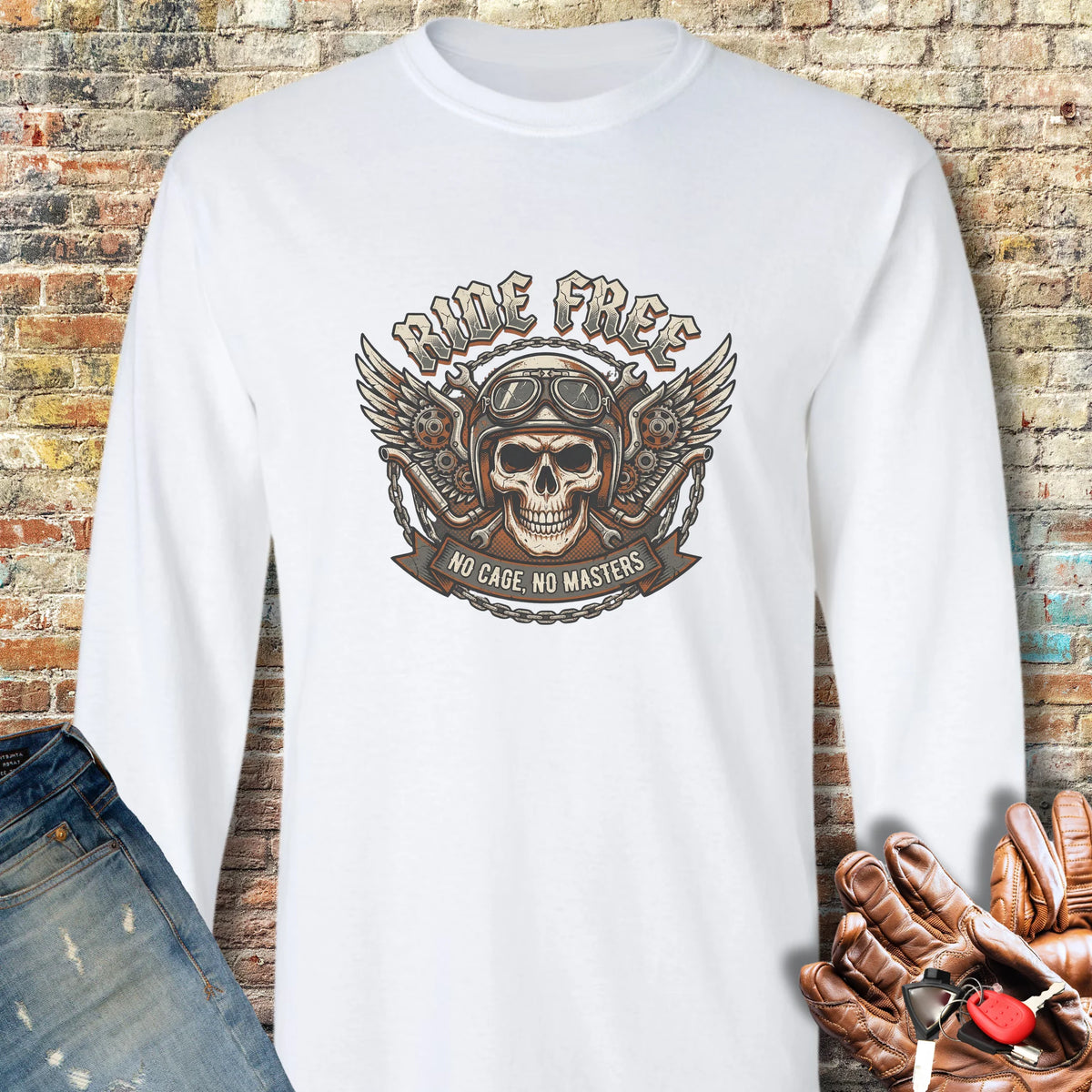 No Cage Long Sleeve T-Shirt - White