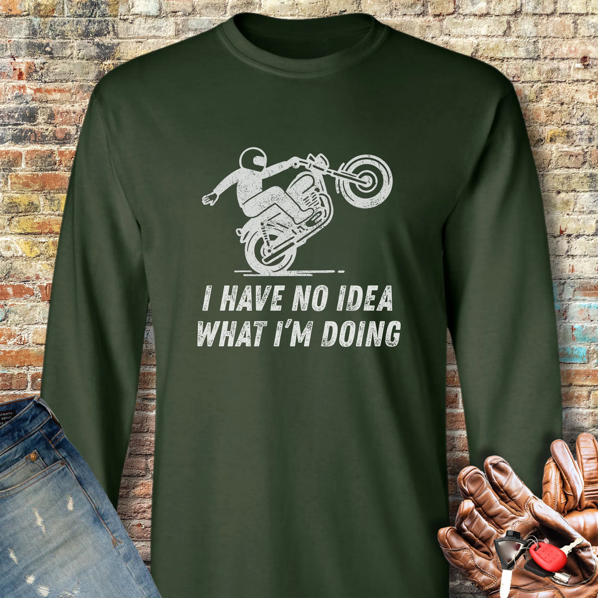 No Idea Long Sleeve T-Shirt - Forest Green