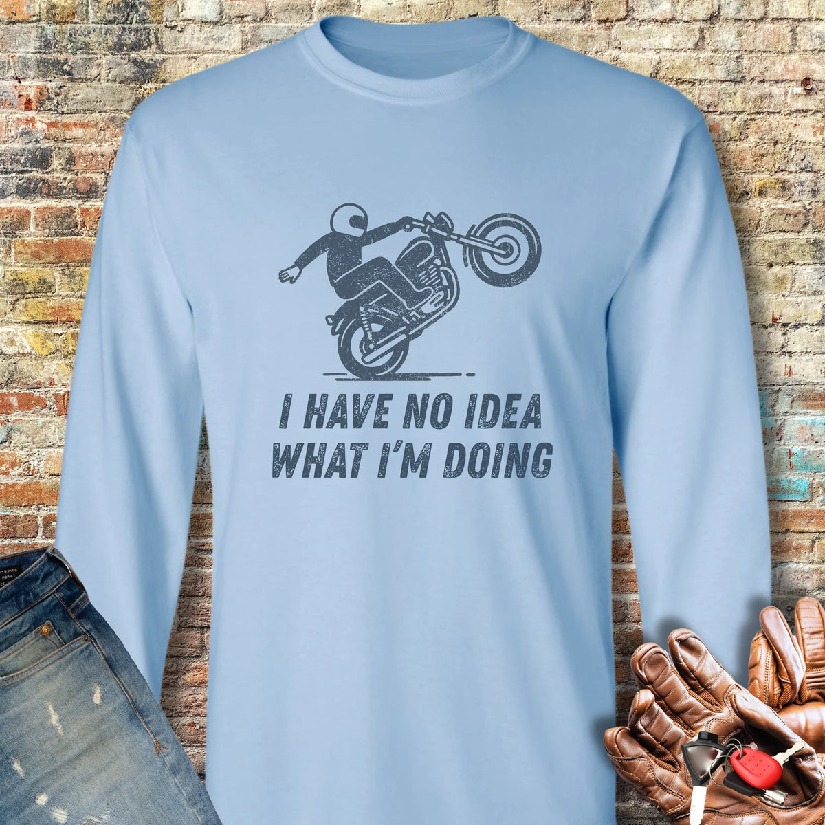 No Idea Long Sleeve T-Shirt - Light Blue