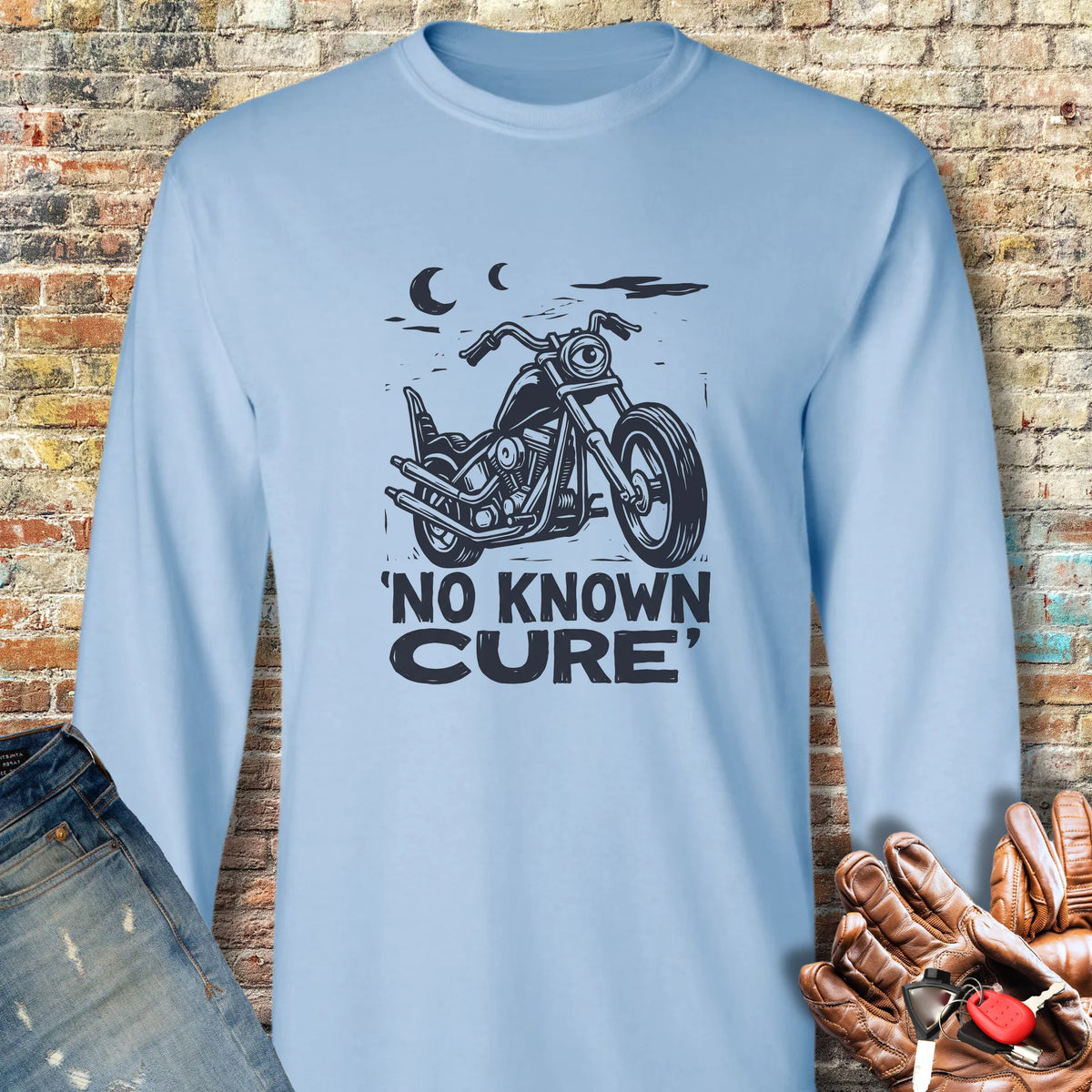 No Known Cure Long Sleeve T-Shirt - Light Blue