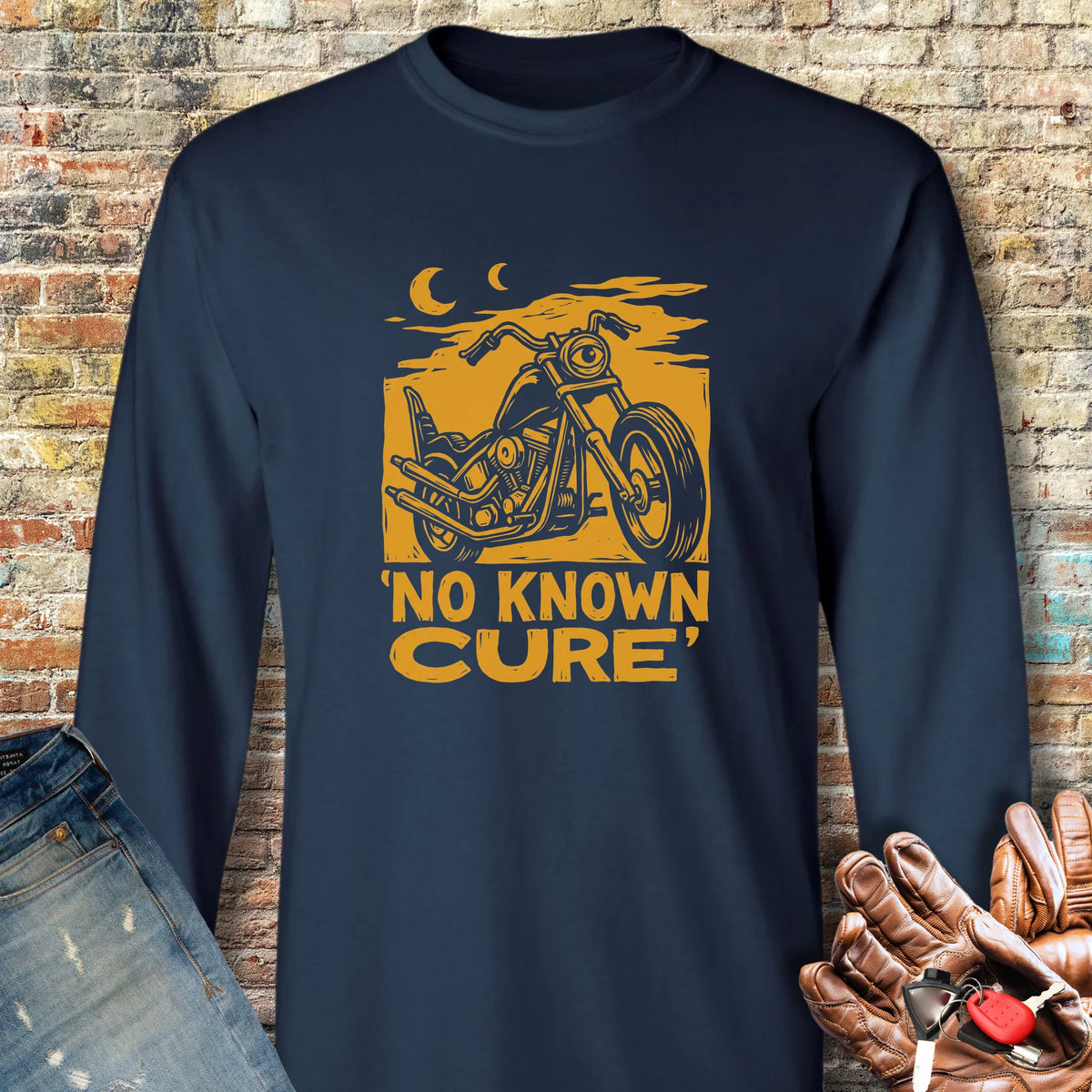 No Known Cure Long Sleeve T-Shirt - Navy