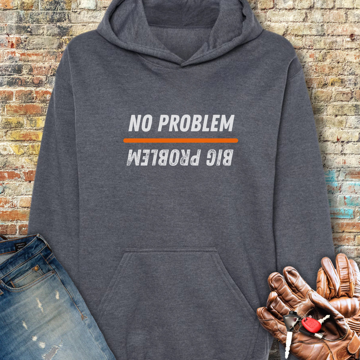 No Problem Hoodie - Dark Heather