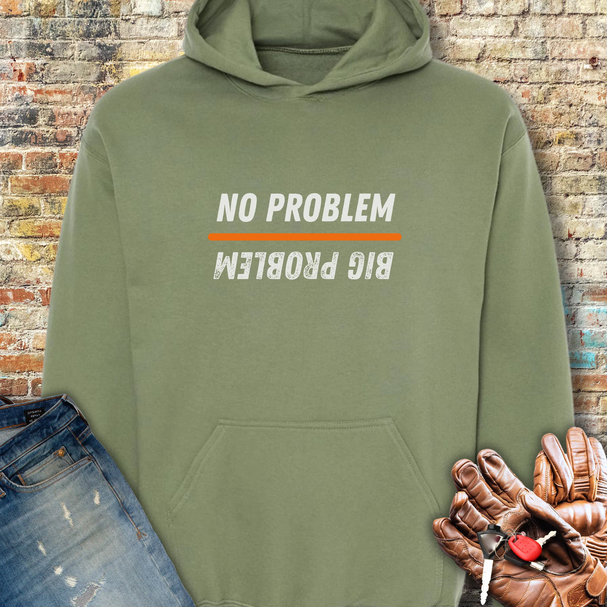 No Problem Hoodie - Military Green