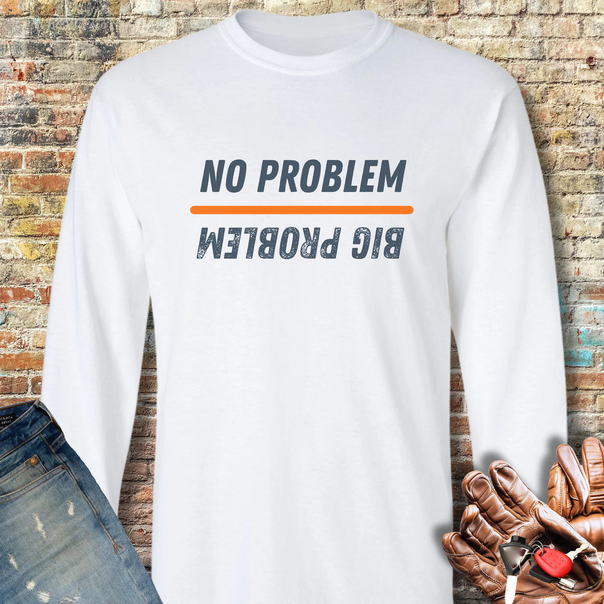 No Problem Long Sleeve T-Shirt - White