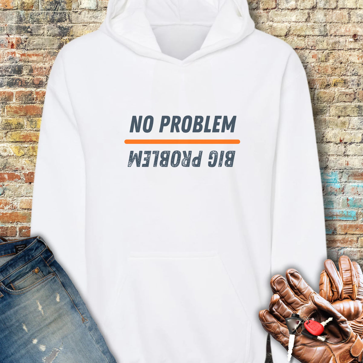 No Problem Hoodie - White