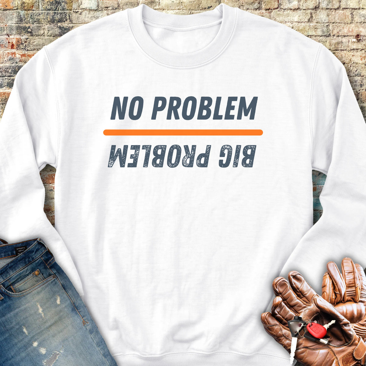 No Problem Sweatshirt - White