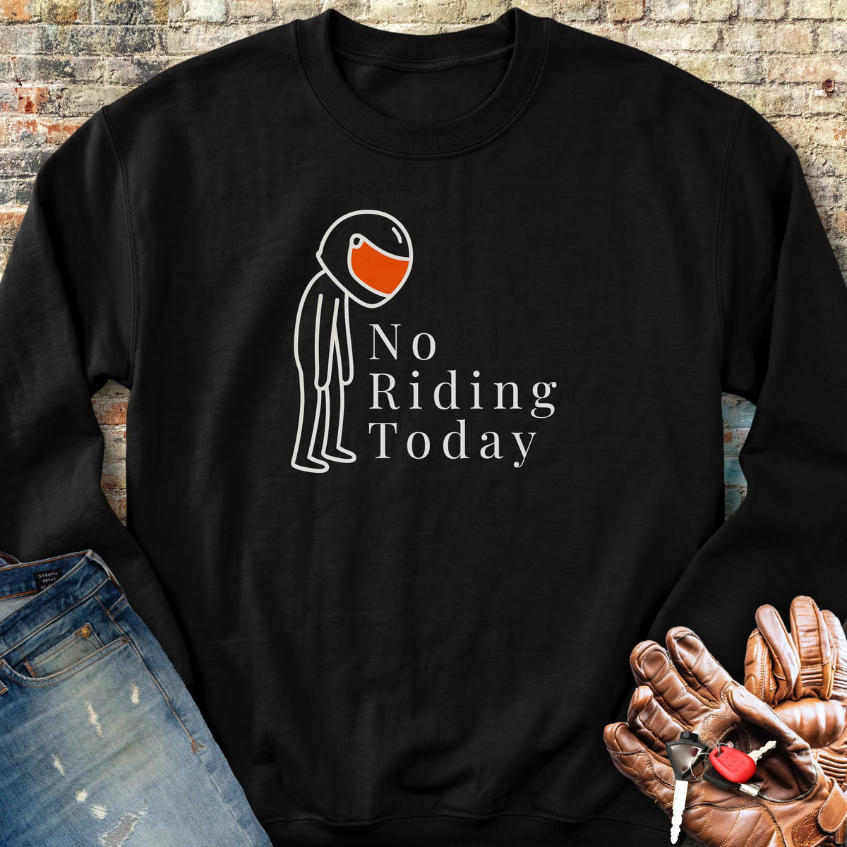 No Riding Sweatshirt - Black