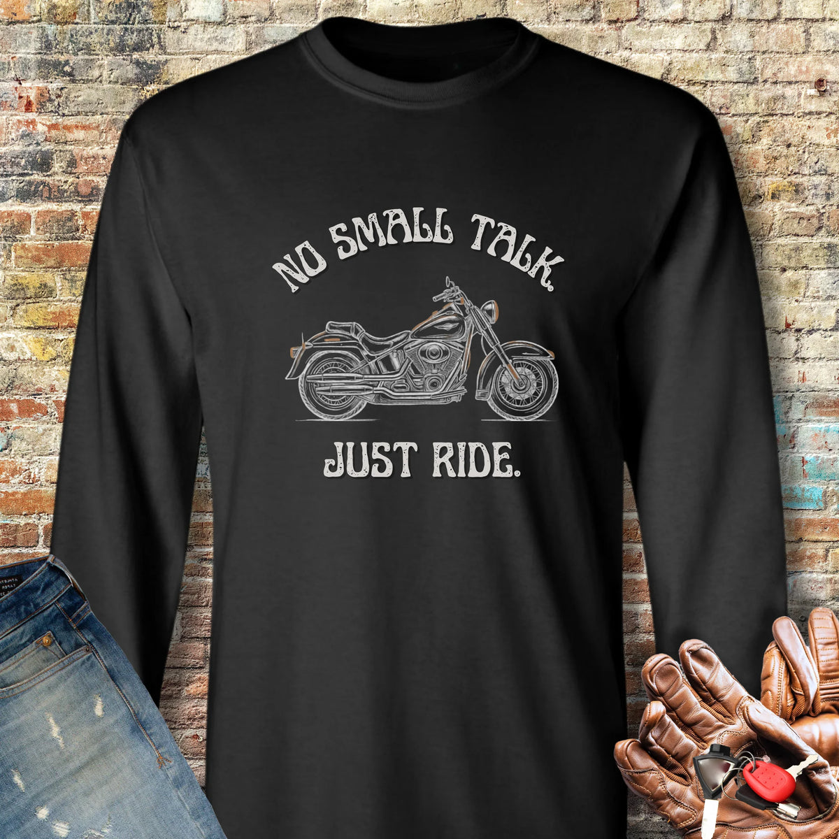 No Small Talk Long Sleeve T-Shirt - Black