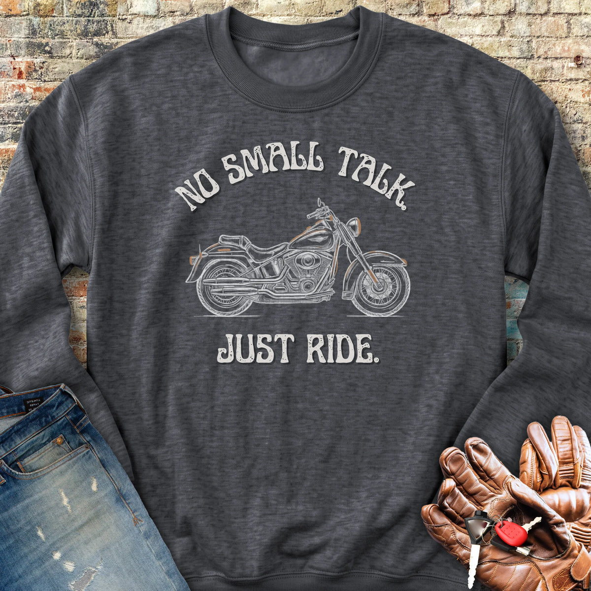 No Small Talk Sweatshirt - Dark Heather