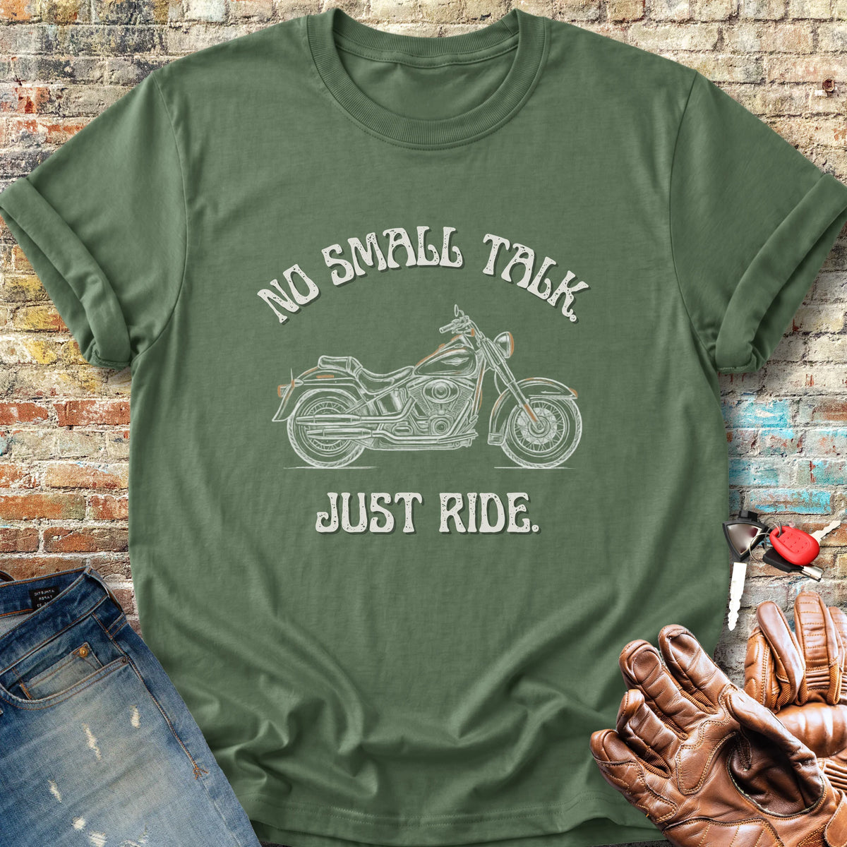 No Small Talk Classic T-Shirt - Military Green