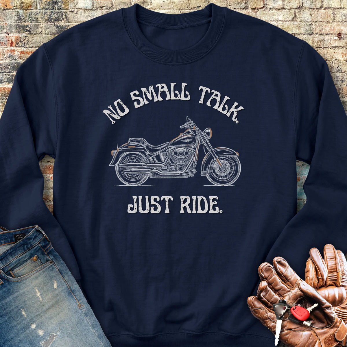 No Small Talk Sweatshirt - Navy