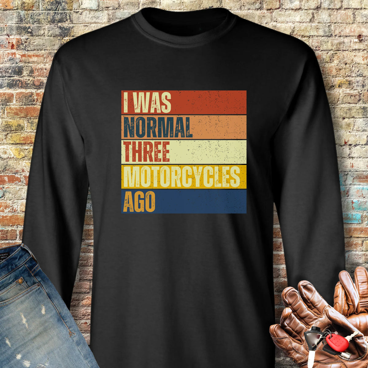 Normal (Block) Long Sleeve T-Shirt - Black