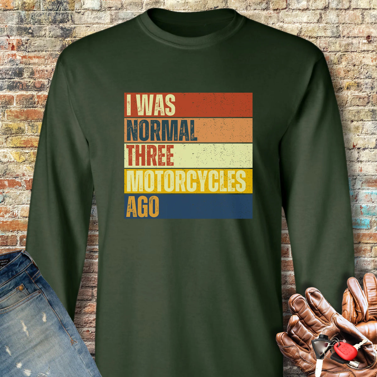 Normal (Block) Long Sleeve T-Shirt - Forest Green