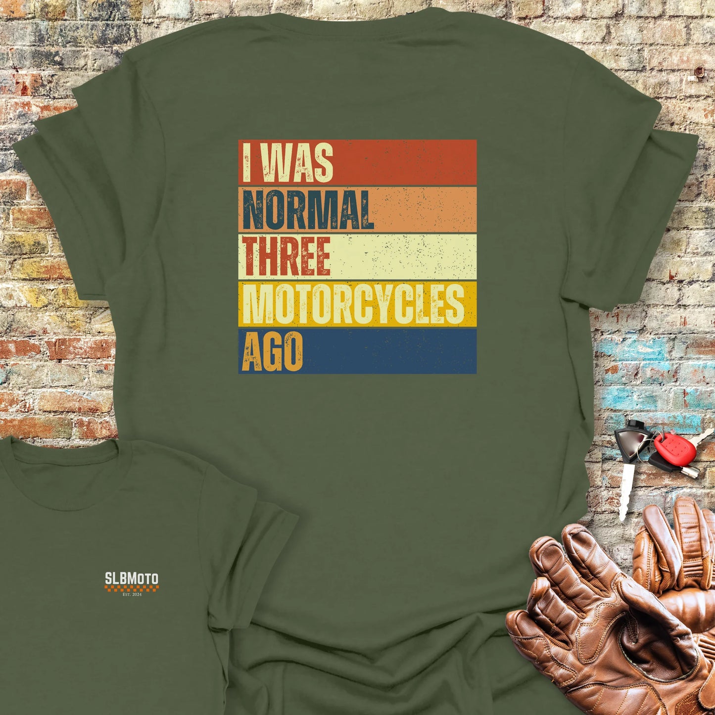 Normal (Block) Back Print T-Shirt - Military Green