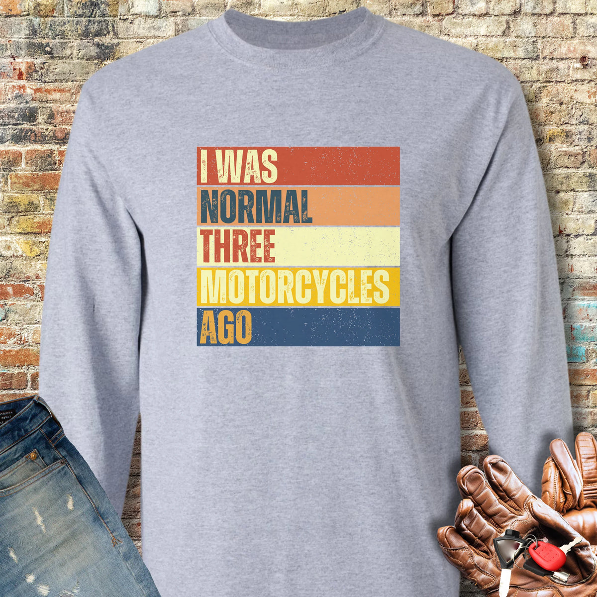Normal (Block) Long Sleeve T-Shirt - Sport Grey