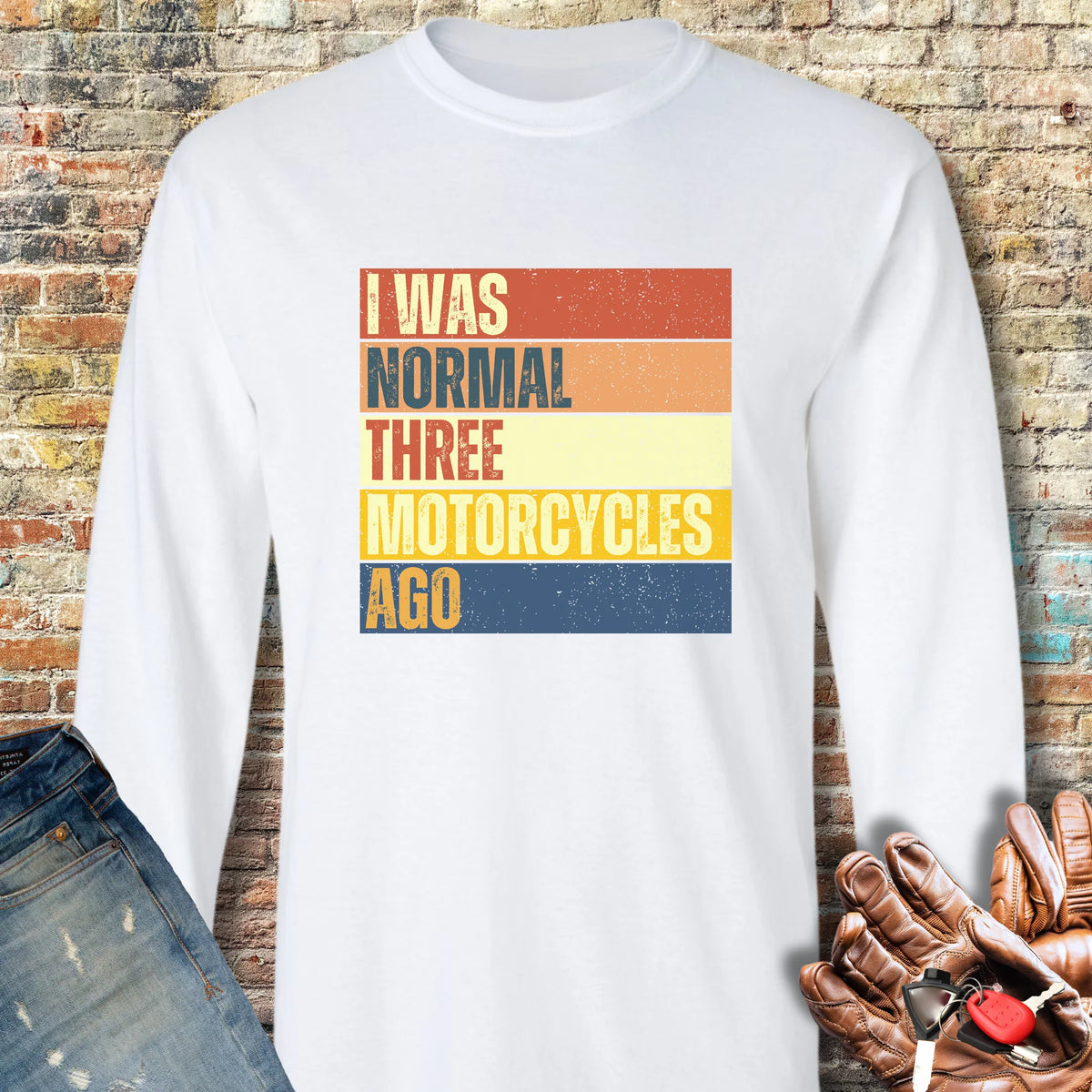 Normal (Block) Long Sleeve T-Shirt - White