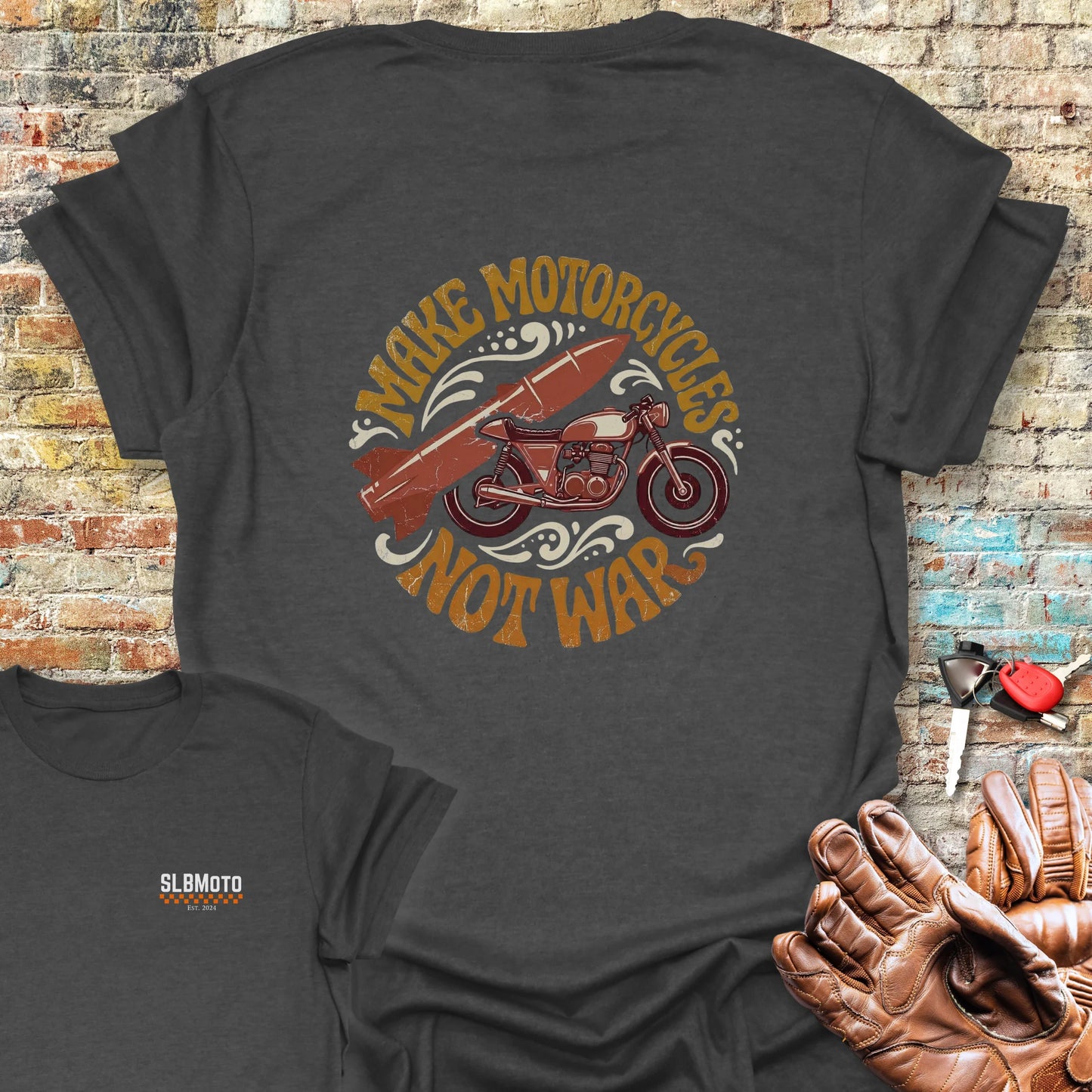 Not War Back Print T-Shirt - Dark Heather
