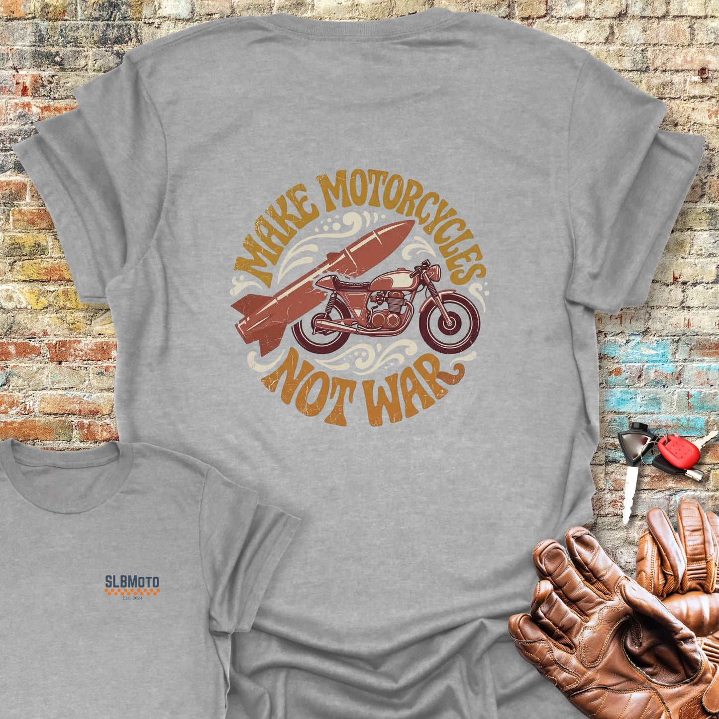 Not War Back Print T-Shirt - Sport Grey