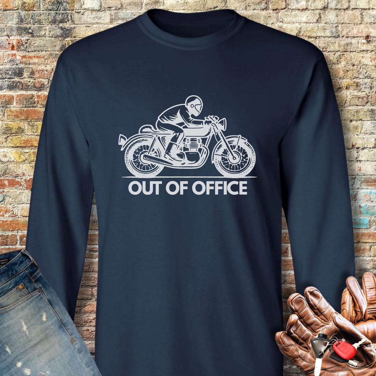 OOO Classic Long Sleeve T-Shirt - Navy