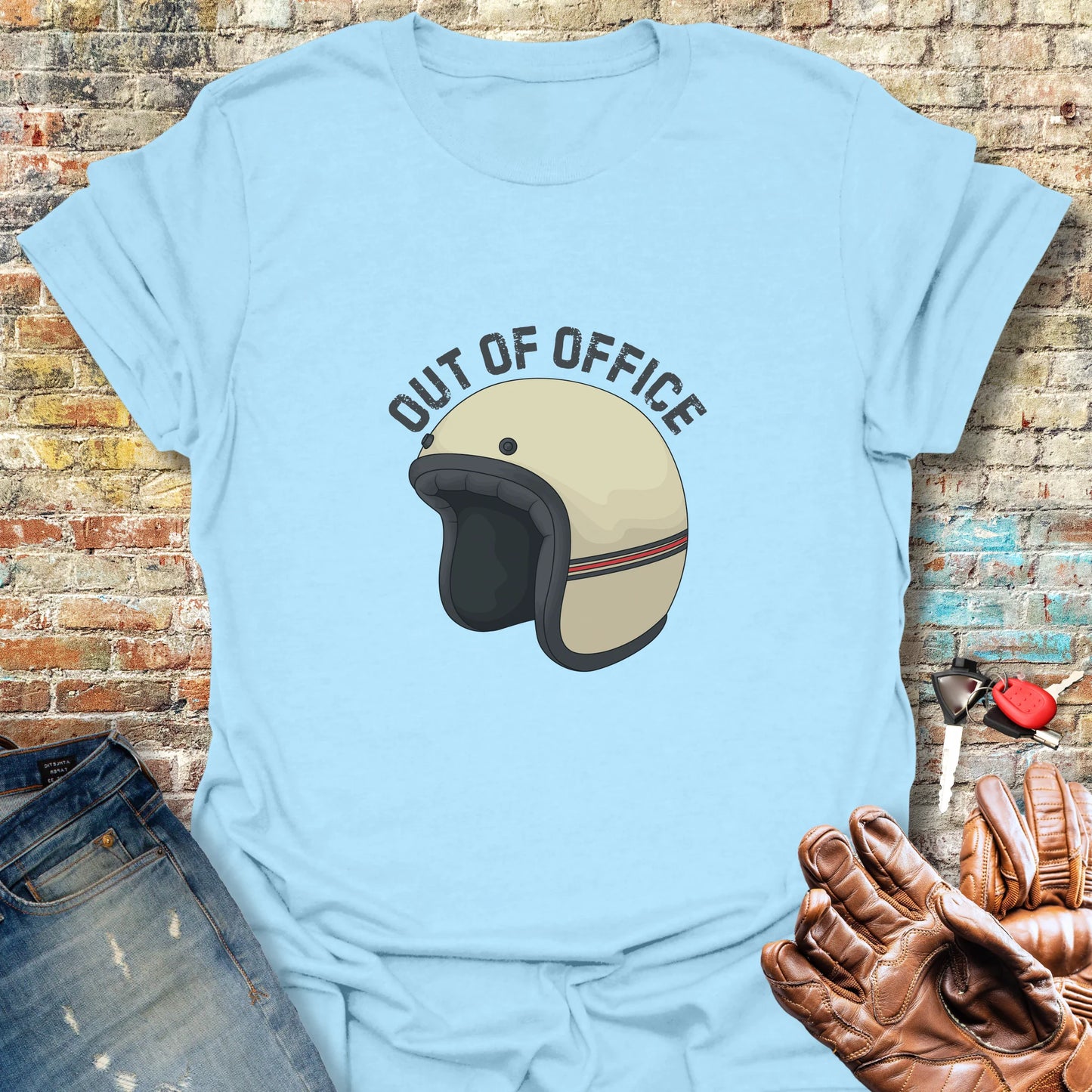 OOO Helmet T-Shirt - Light Blue