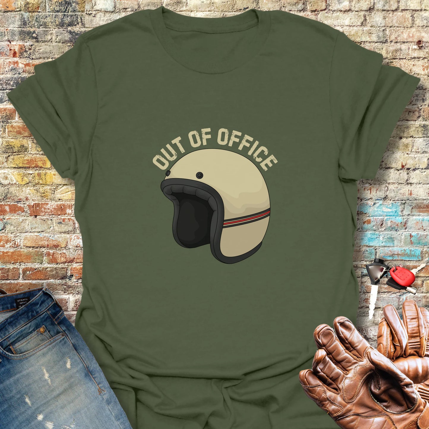 OOO Helmet T-Shirt - Military Green