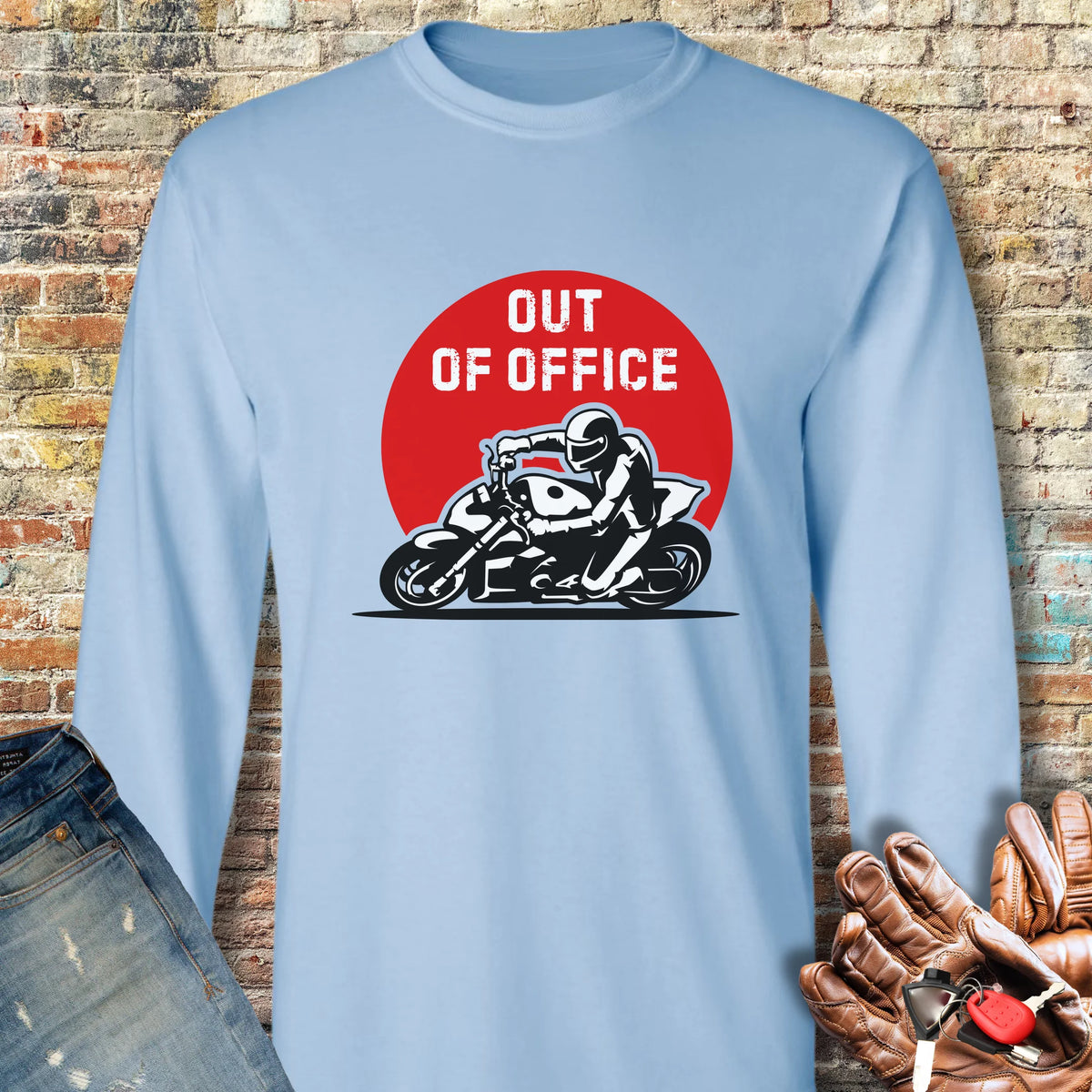 OOO Streetfighter Long Sleeve T-Shirt - Light Blue