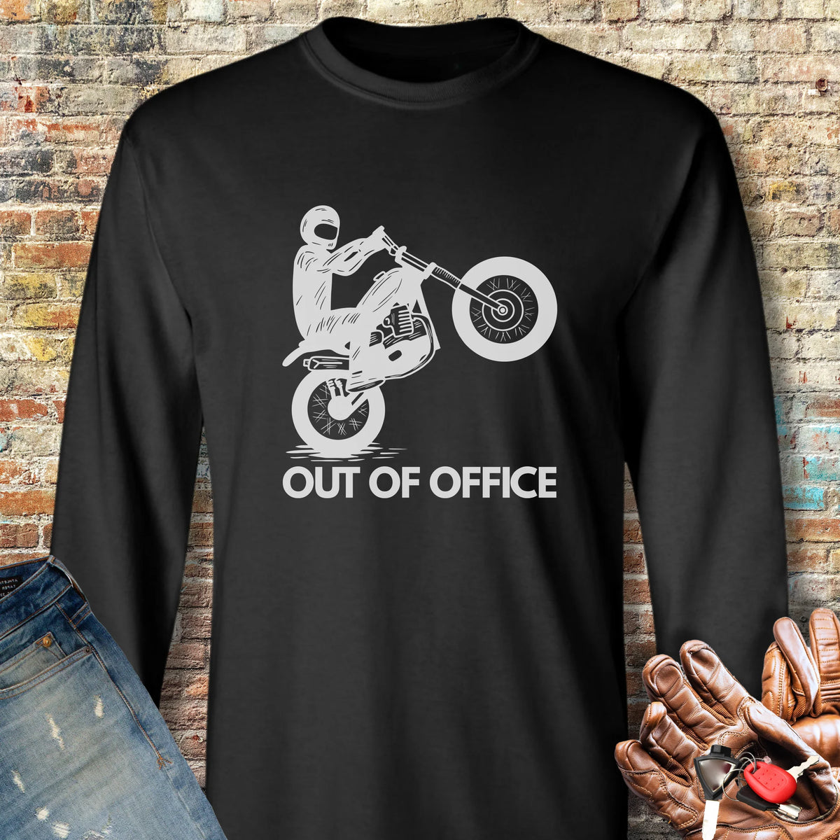 OOO Wheelie Long Sleeve T-Shirt - Black