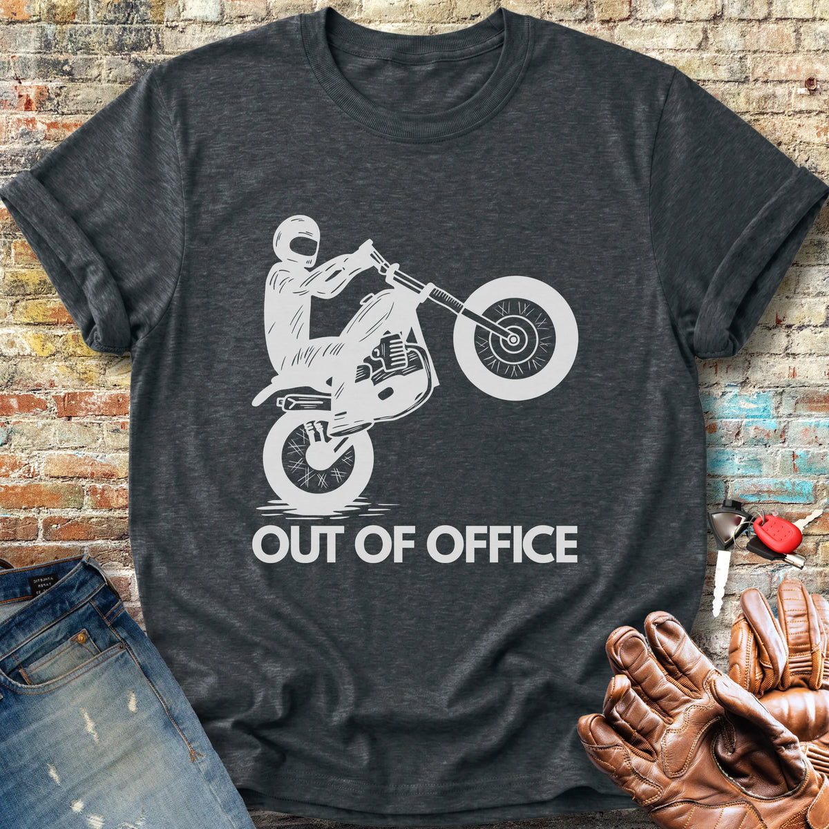OOO Wheelie Classic T-Shirt - Dark Heather