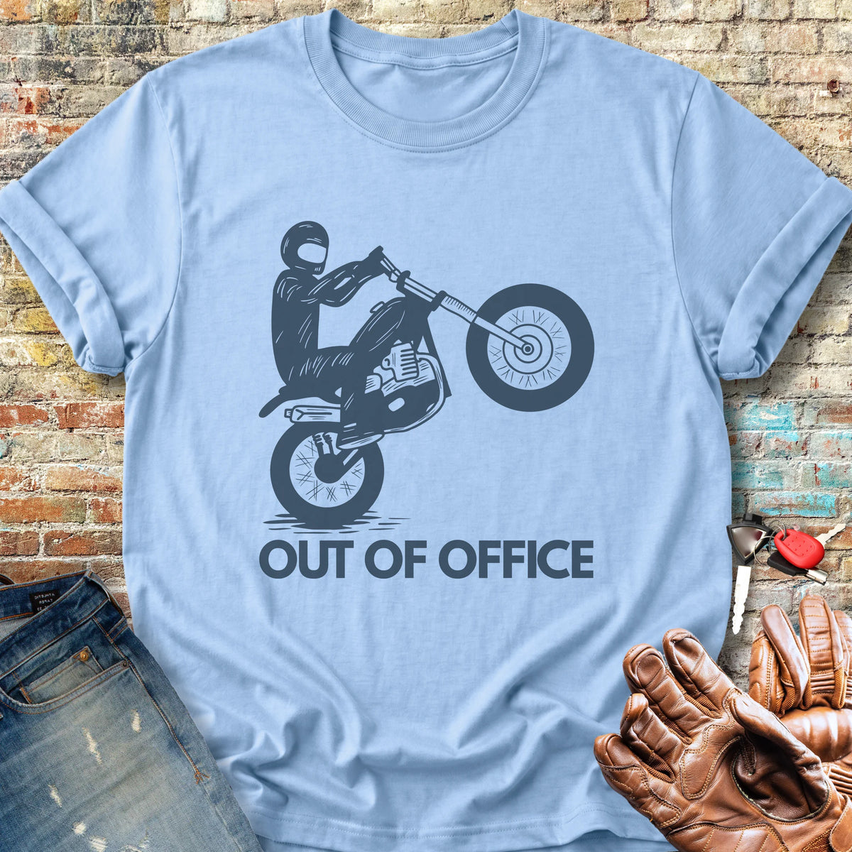 OOO Wheelie Classic T-Shirt - Light Blue