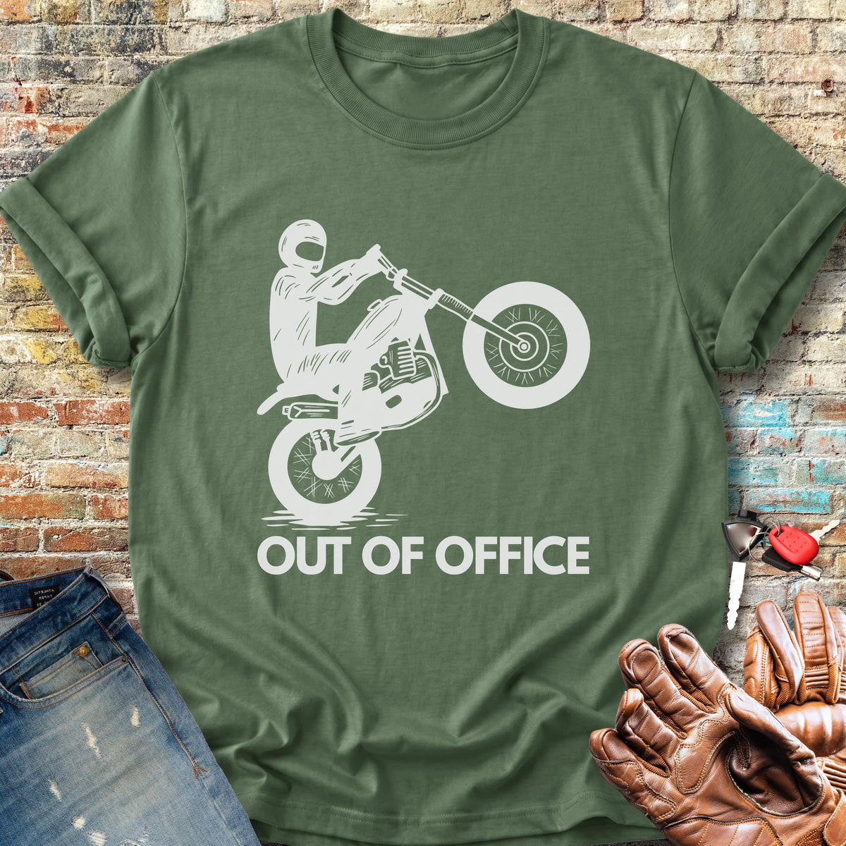 OOO Wheelie Classic T-Shirt - Military Green