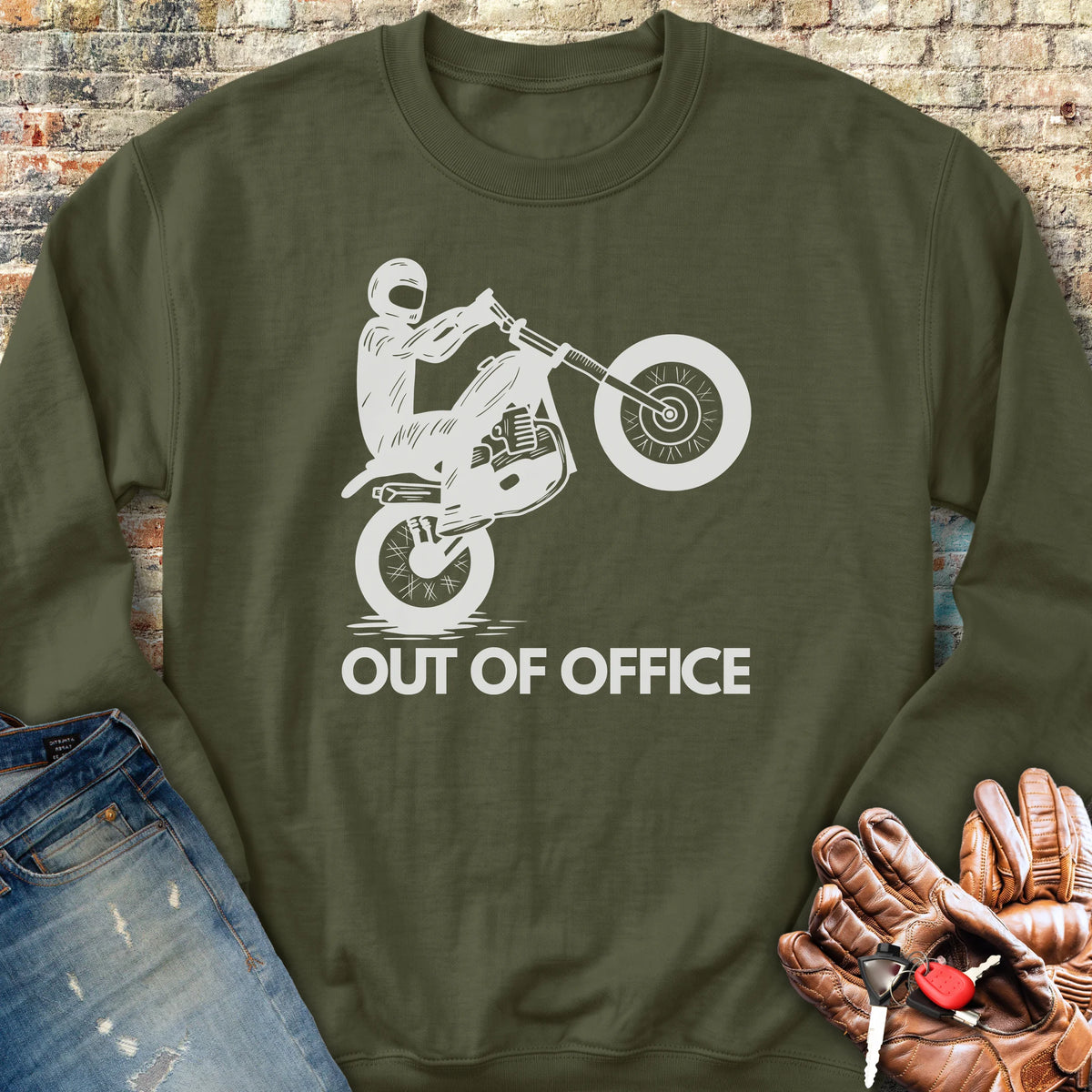 OOO Wheelie Sweatshirt - Military Green