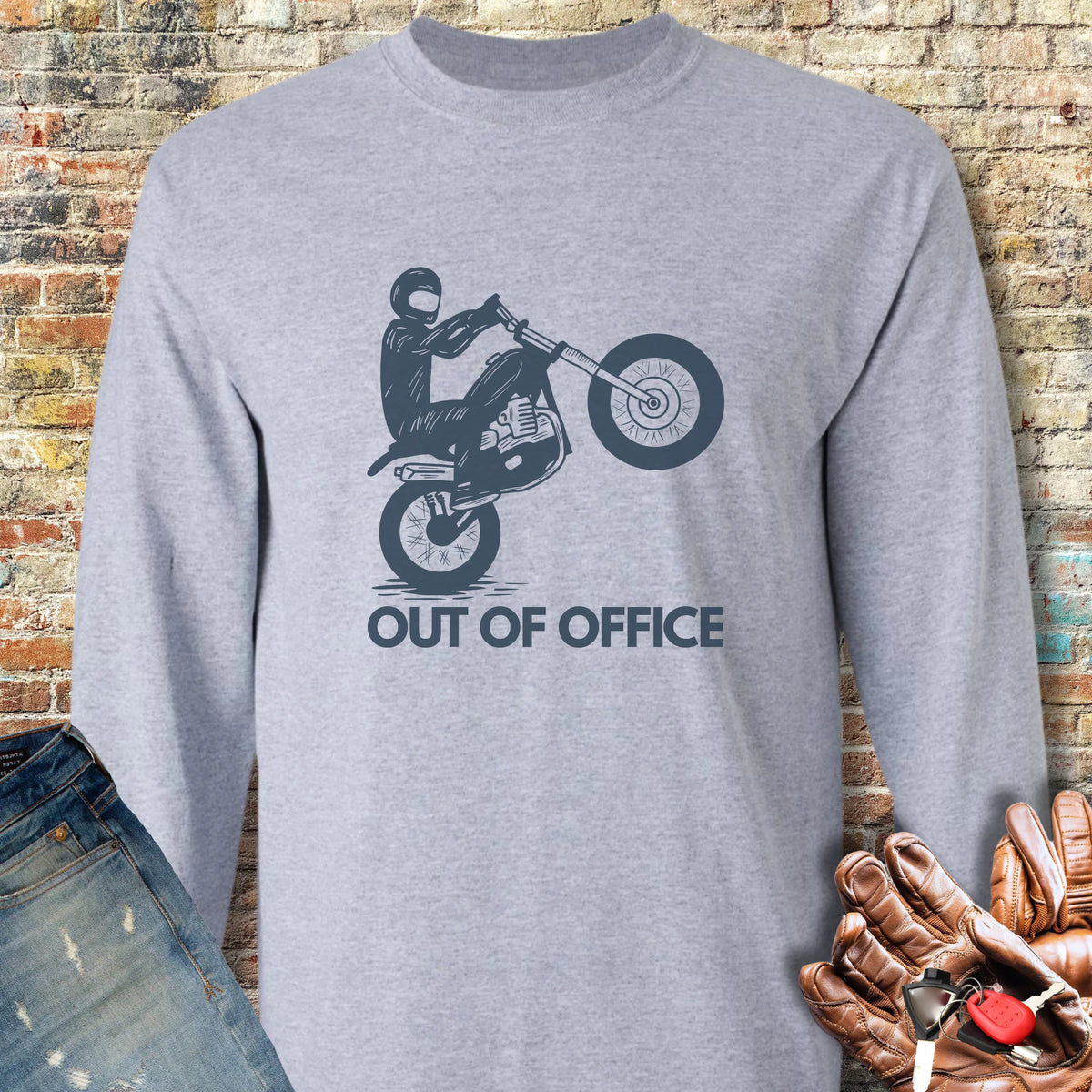 OOO Wheelie Long Sleeve T-Shirt - Sport Grey