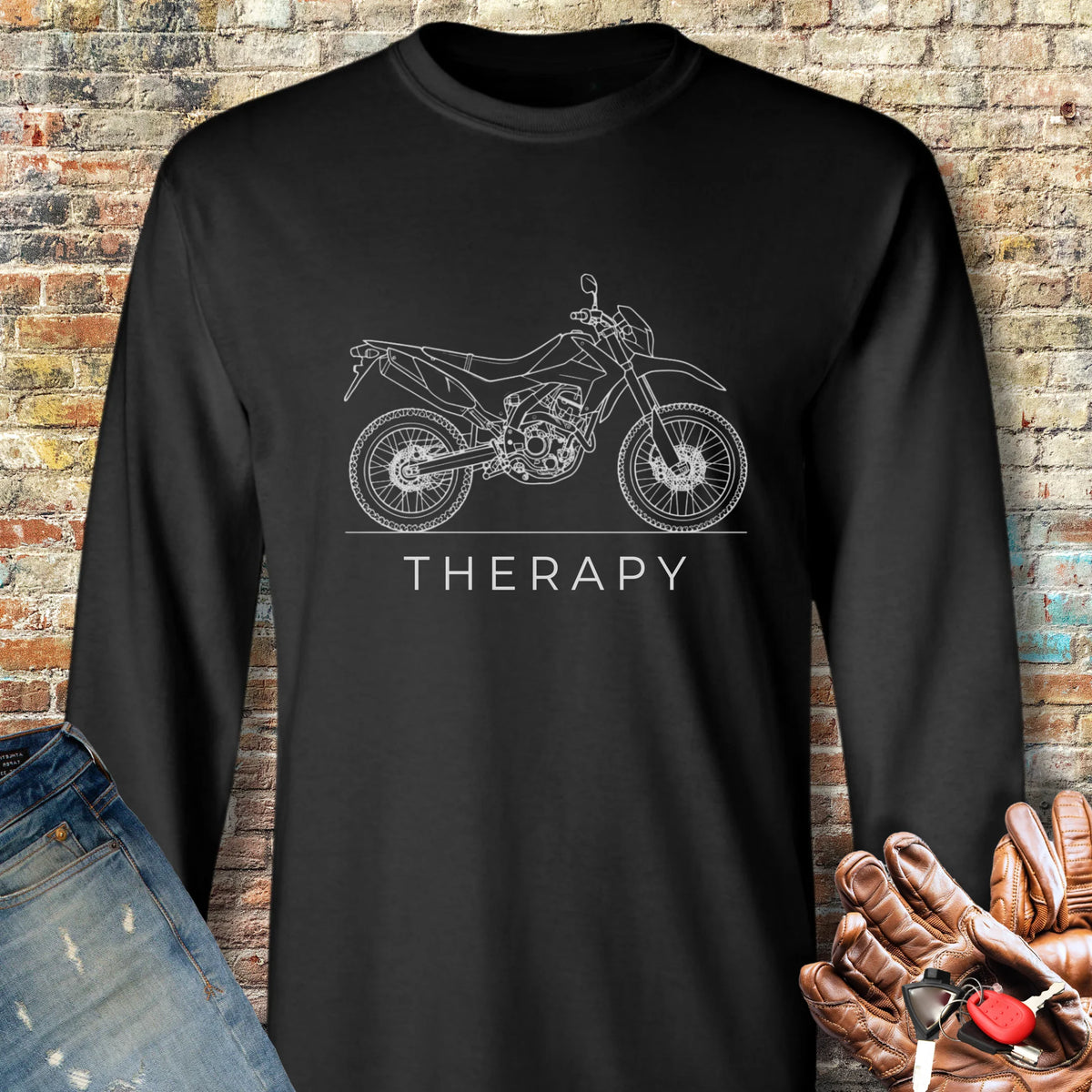 Off-Road Therapy Long Sleeve T-Shirt - Black