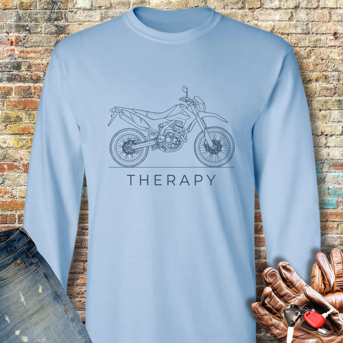 Off-Road Therapy Long Sleeve T-Shirt - Light Blue