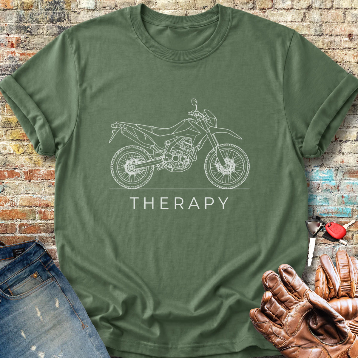Off-Road Therapy Classic T-Shirt - Military Green